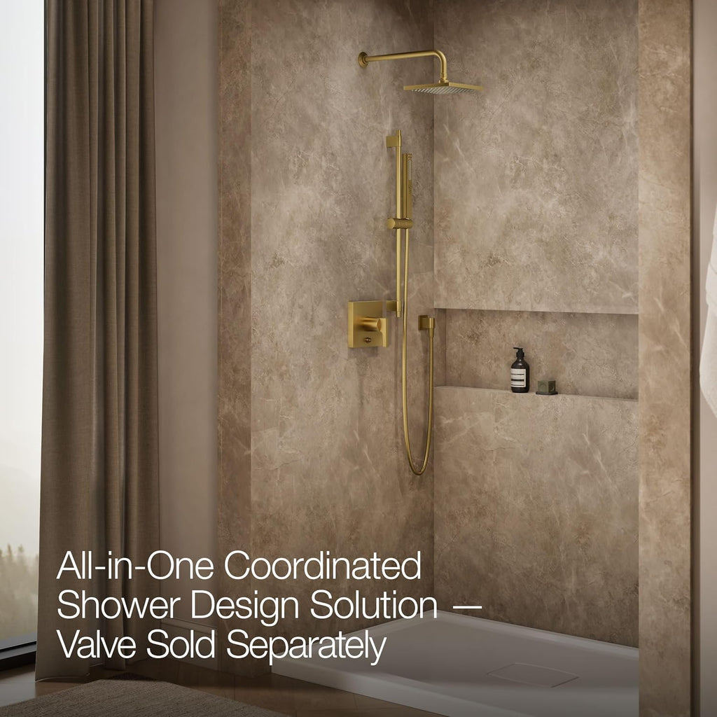 Kohler K-26273-G-2MB Honesty Shower Kit with Showerhead, Handshower, and Trim, 1.75 gpm, Vibrant Brushed Moderne Brass