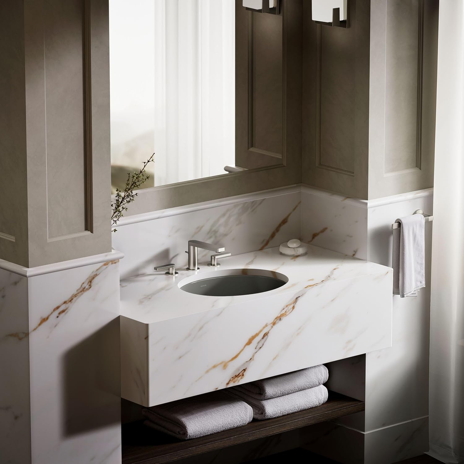 KOHLER K-2881-58 Verticyl Oval Undercounter Bathroom Sink, Thunder Grey