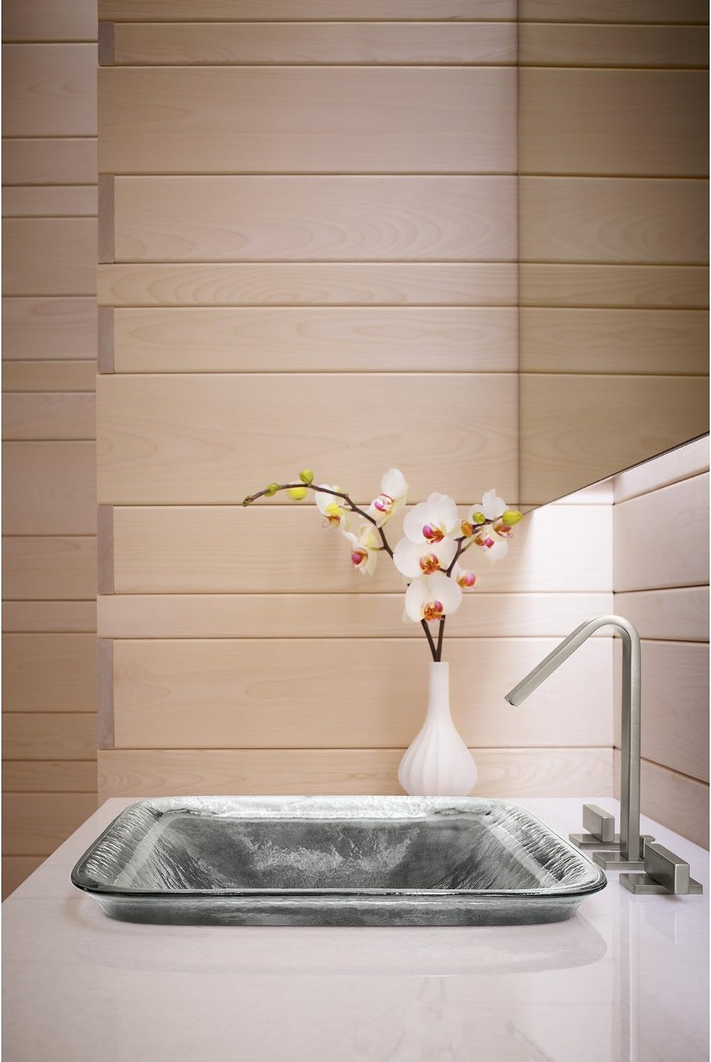 KOHLER K-2773-G3-B11 Inia, ARTIST EDITIONS Rectangle Glass Wading Pool Bathroom Sink, Opaque Doe
