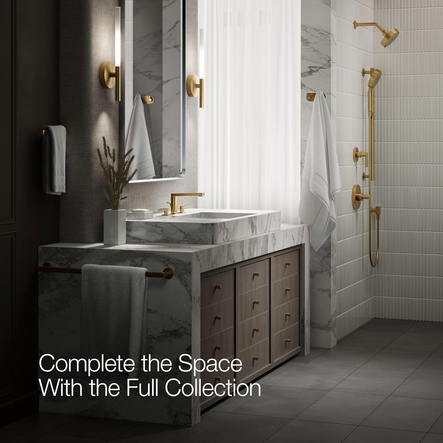 Kohler 73060-4-2MB Composed® Widespread Bathroom Sink Faucet with Lever Handles, 1.2 gpm, Vibrant Brushed Moderne Brass