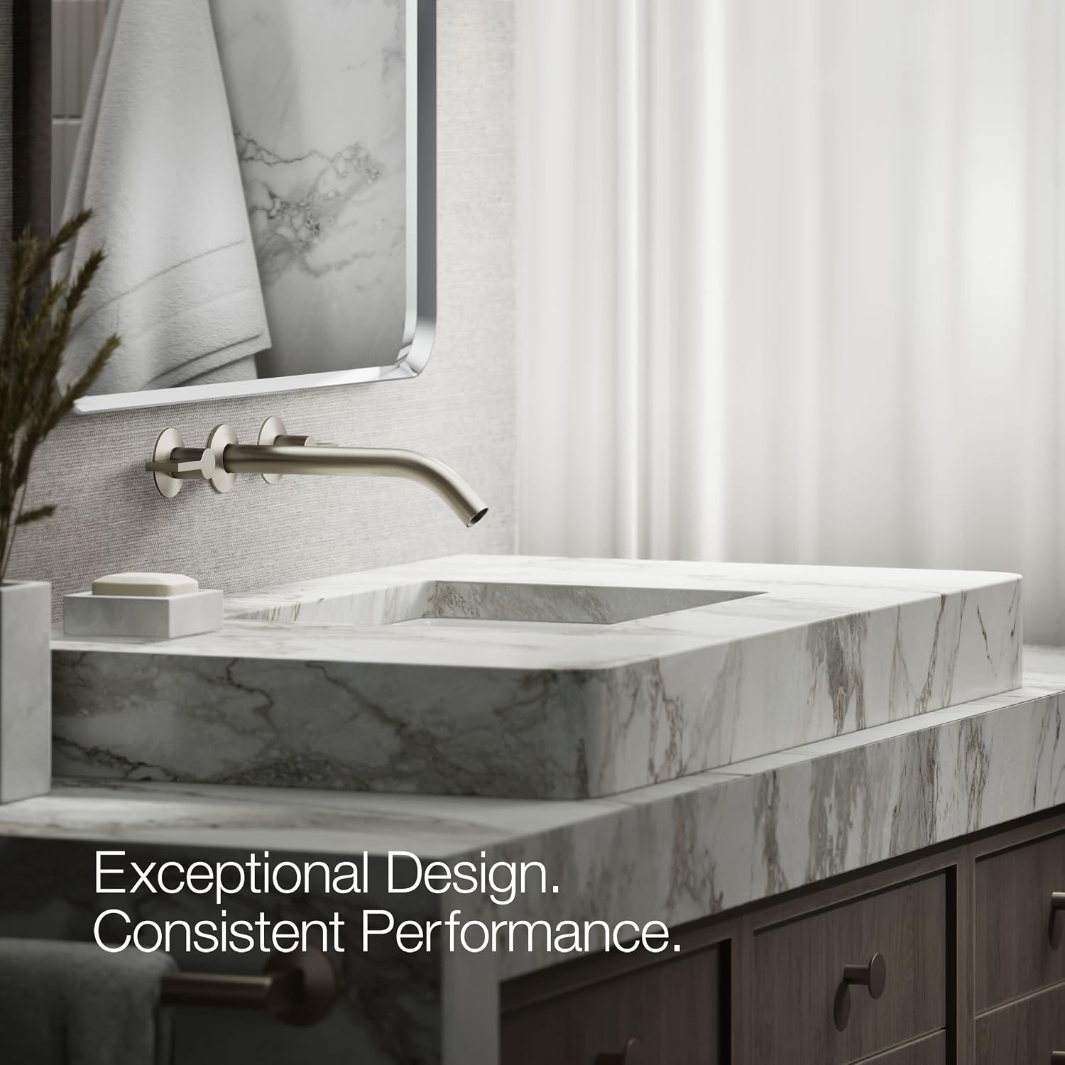 KOHLER Components Wall-mount Bathroom Sink Faucet Trim With Lever Handles