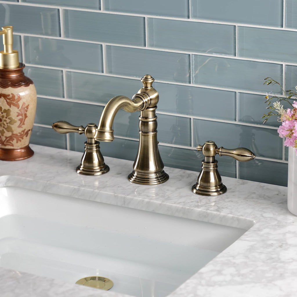 Kingston Brass Fauceture FSC19733ACL American Classic Widespread Bathroom Faucet, Antique Brass