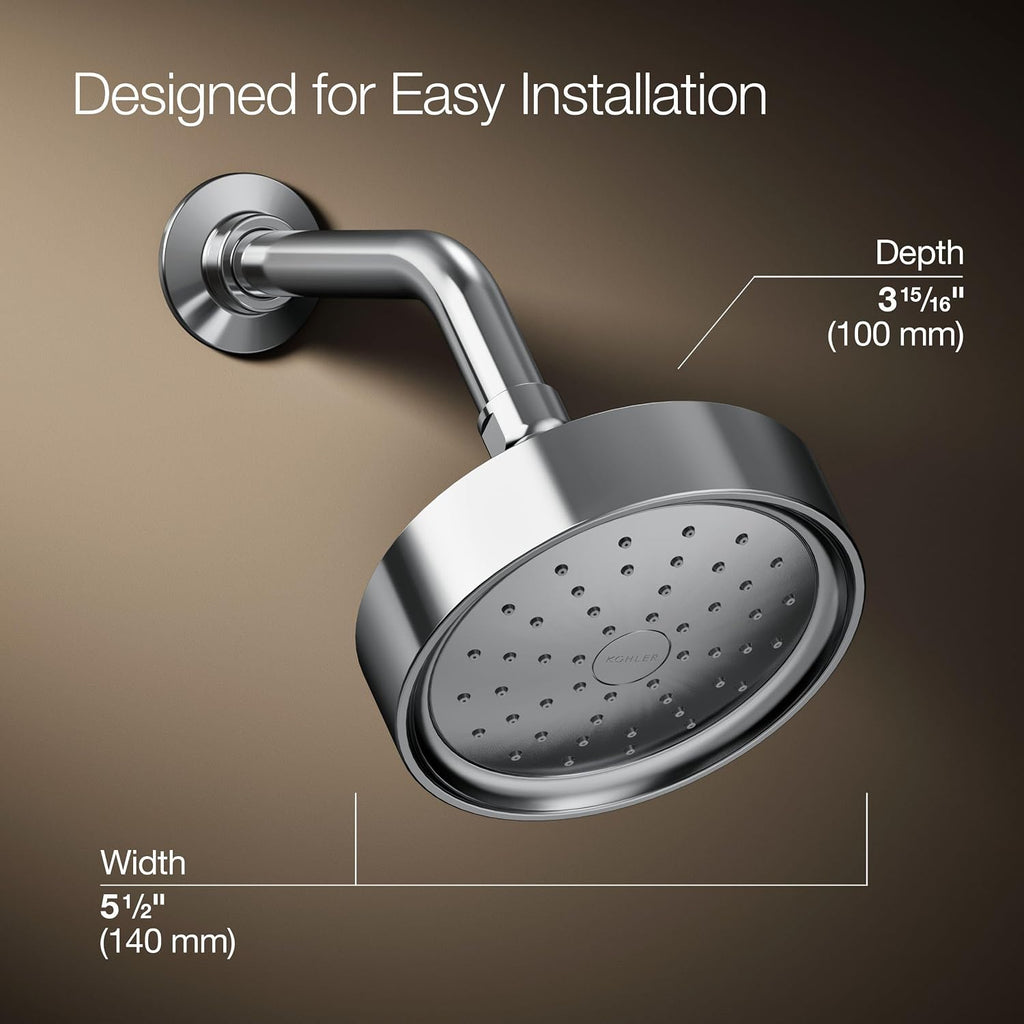 Kohler 965-AK-CP Purist® Single-function showerhead, 2.5 gpm, Polished Chrome