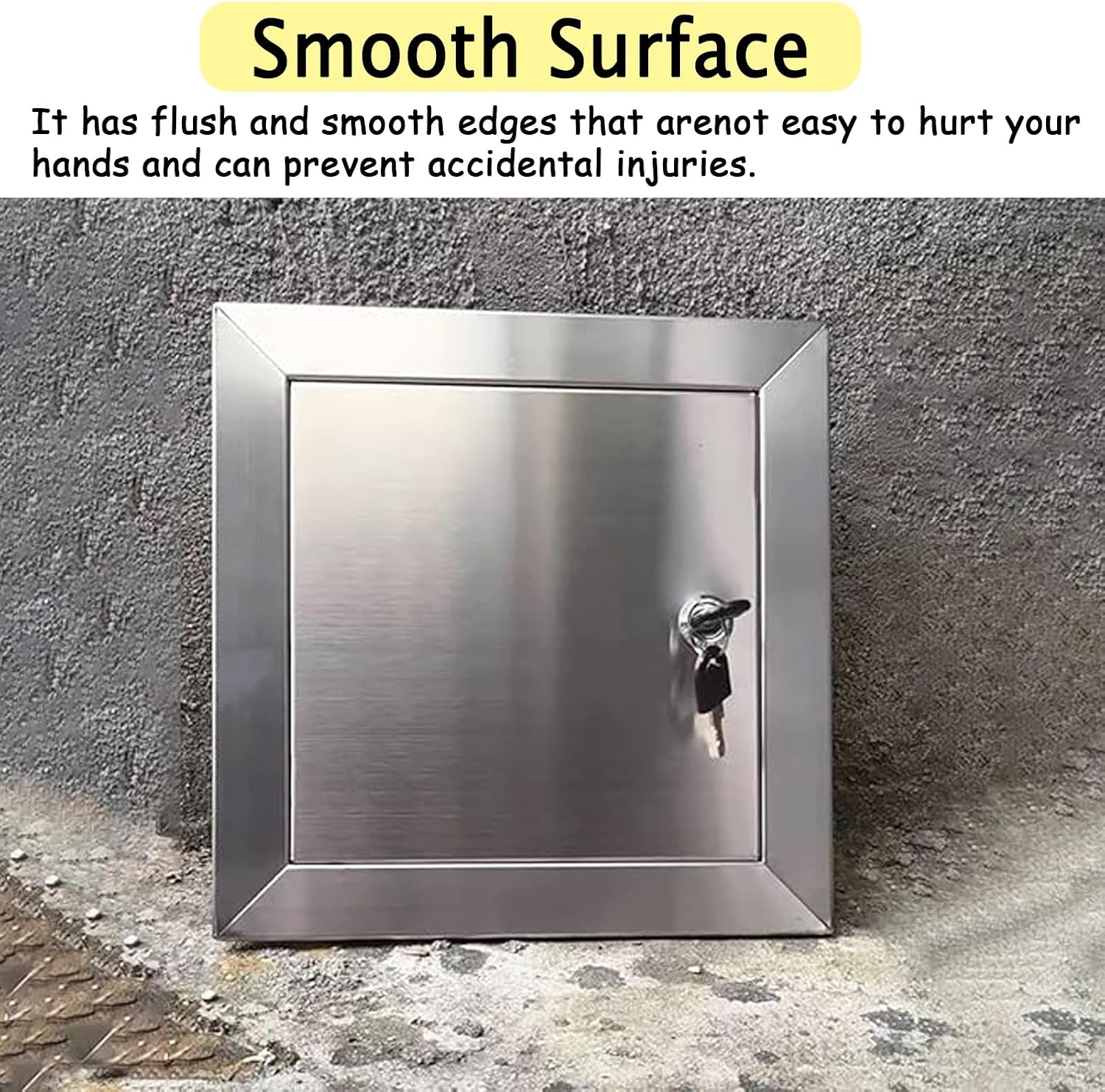 Kunovo Small Stainless Steel Access Panel, Lockable Inspection Cover with Keys, Electrical and Plumbing Service Shaft Door, Wall Inspection Hatch(36x36in/90x90cm)