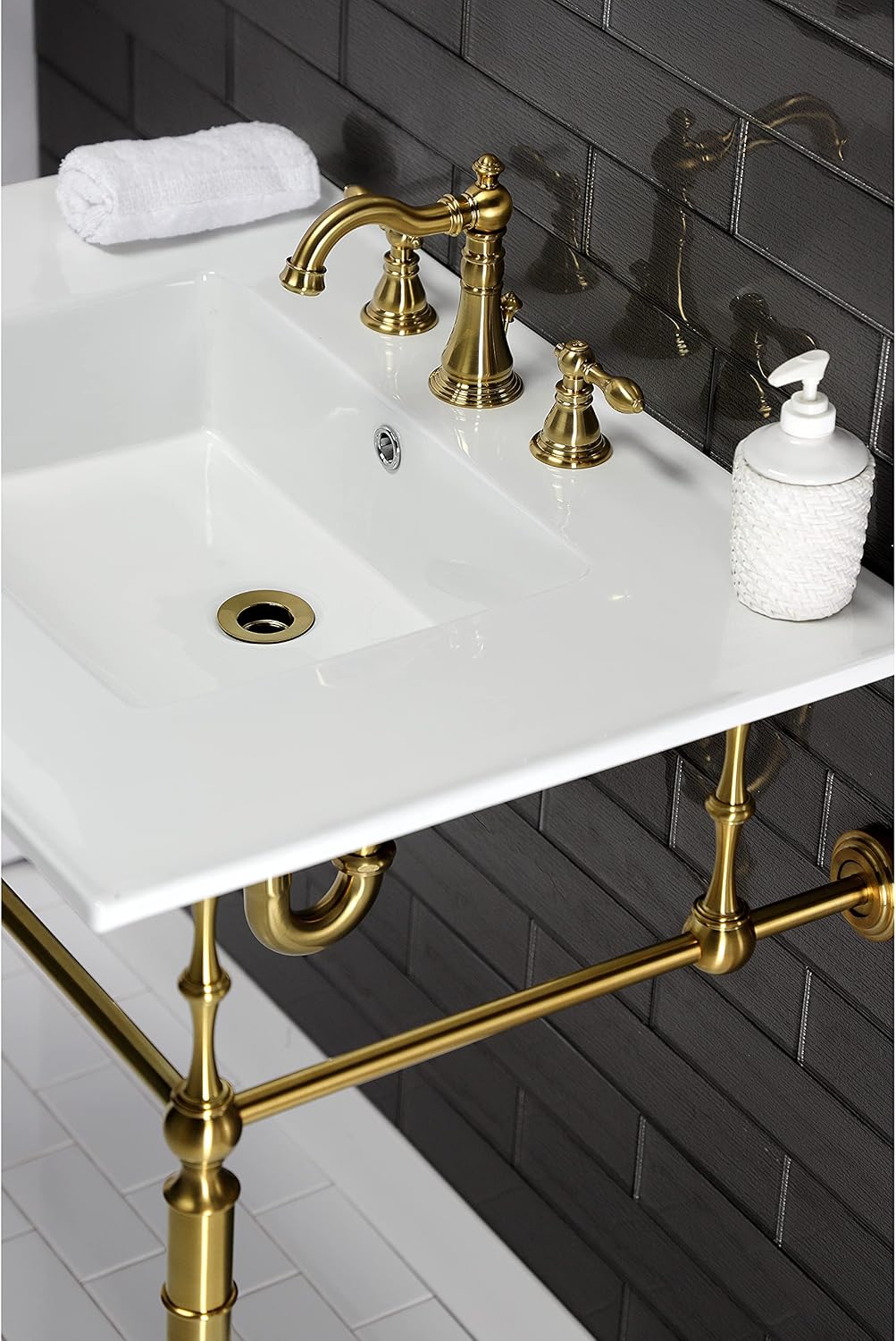 Fauceture FSC1973ACL American Classic Widespread Bathroom Faucet with Brass Pop-Up, Brushed Brass