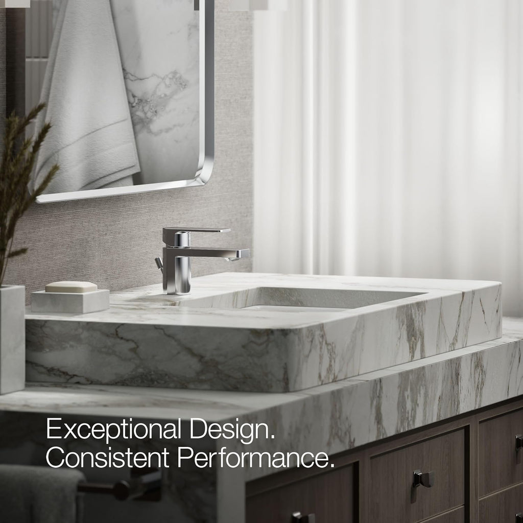 Kohler 24804-4-CP Parallel® Low Single-Handle Bathroom Sink Faucet, 1.2 gpm, Polished Chrome