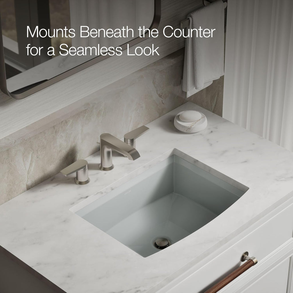 Kohler 2355-95 Archer® 20' rectangular undermount bathroom sink, Ice Grey