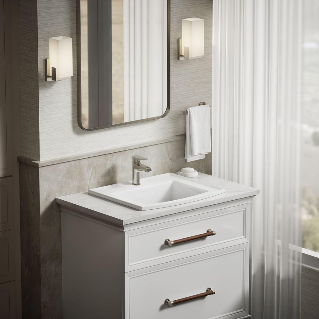 Kohler 2356-1-0 Archer® 22-3/4' rectangular drop-in bathroom sink, White
