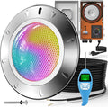 LyLmLe Pool Light for Inground Pools, 65W 12V RGBW LED Multicolor Inground Pool Light with Transformer & Controller, 316 Stainless Steel,14 Color Lights Show Underwater Lights for 10' Niche,100FT Cord