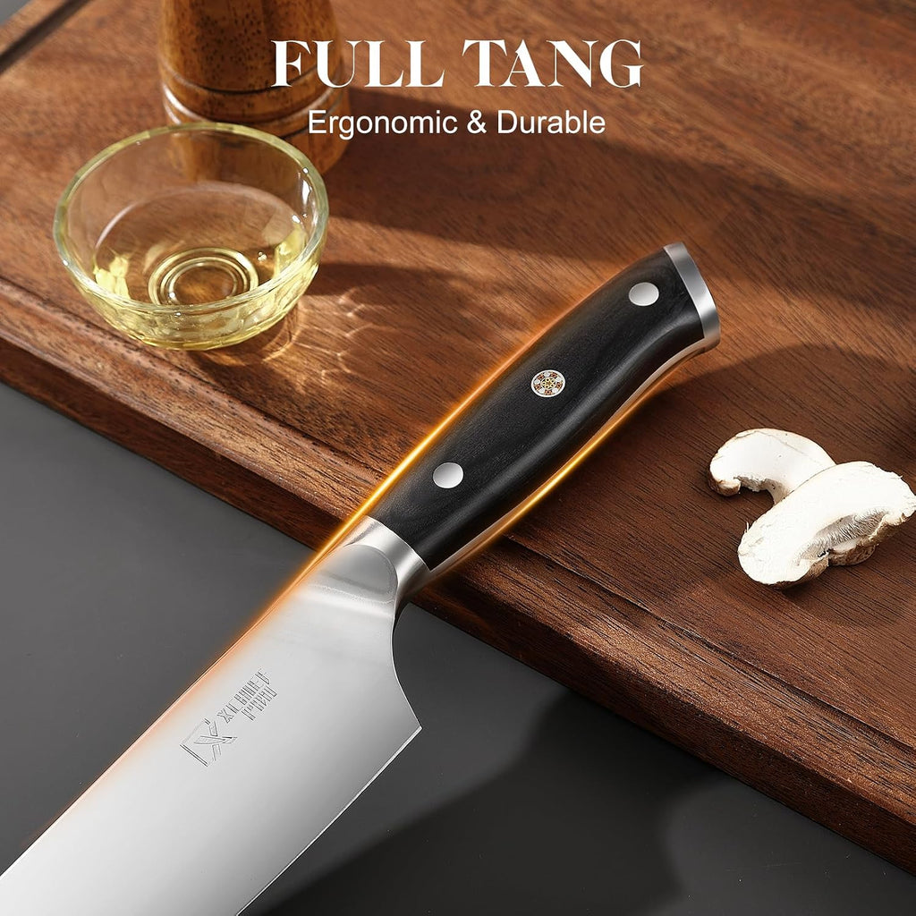 Chef Knife Set, Meat Boning Carving Cleaver Butcher Knife, High Carbon Steel Japan Nakiri Santoku Knife Set with Accessories for Kitchen, BBQ Camping Knives Set with Bag