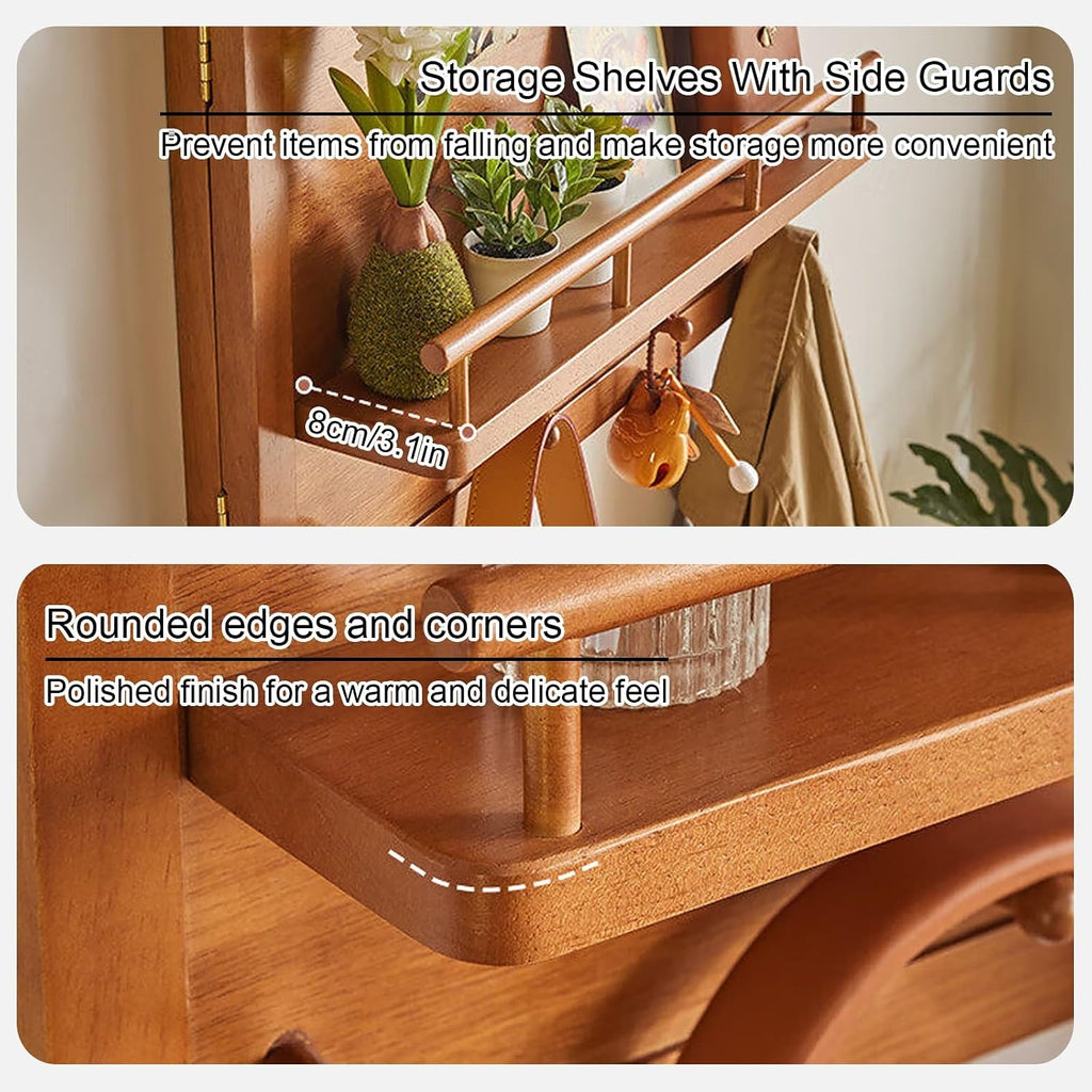 Wooden Breaker Box Cover Decorative with Hook, Circuit Electrical Panel Protective Lid, Hide Electric Meter Box Cover for Office Kitchens Cafes(Brown,49 * 59cm/19.3 * 23.2in)