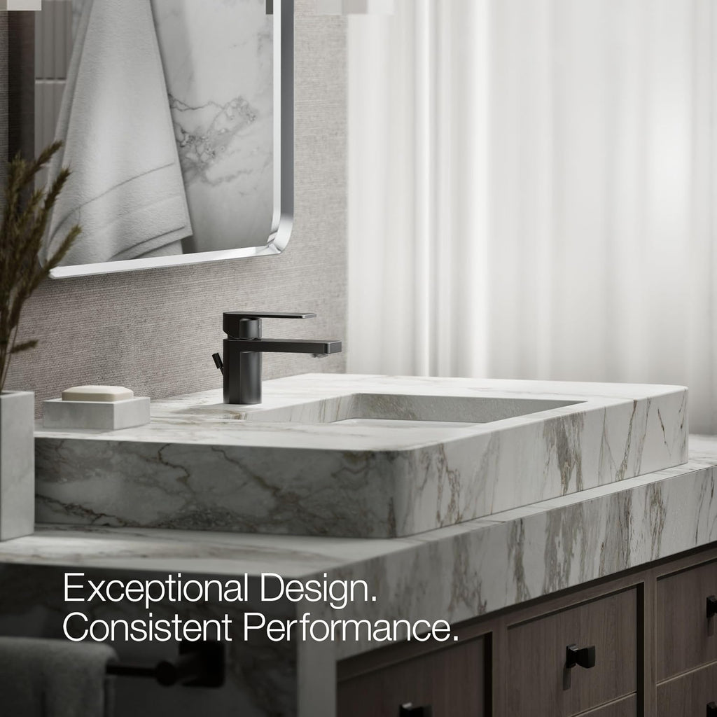 Kohler 24804-4-BL Parallel® Low Single-Handle Bathroom Sink Faucet, 1.2 gpm, Matte Black