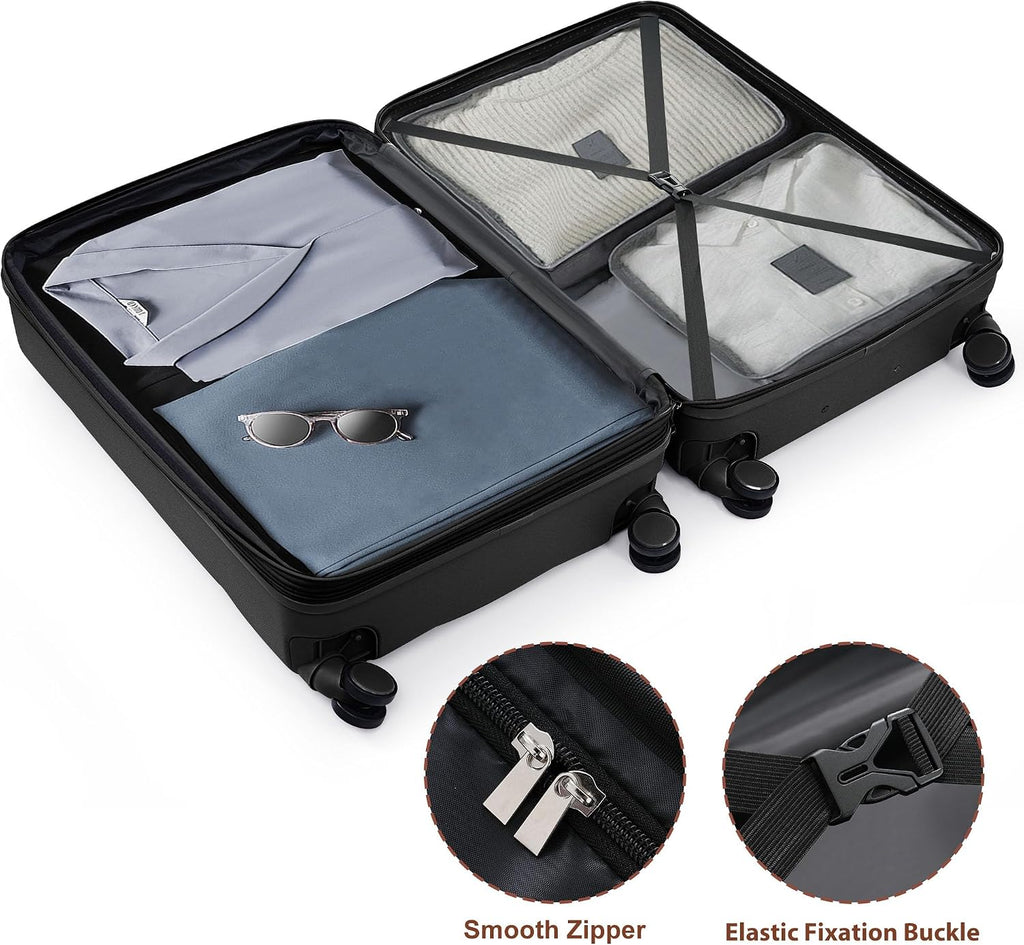 Hardshell Luggage Sets Suitcase with TSA Lock Luggage with Travel Bag