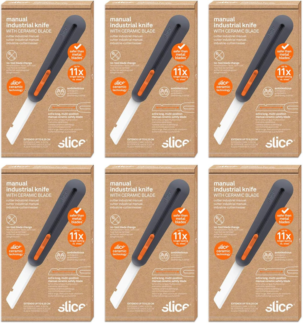 Slice 10559 3' Extra Long Insulation Foam Tool, Designed for Foam Cutting, Finger Friendly Ceramic Blade Adjusts to 4 Positions, Lasts 11x Longer vs Metal, 6 Pack