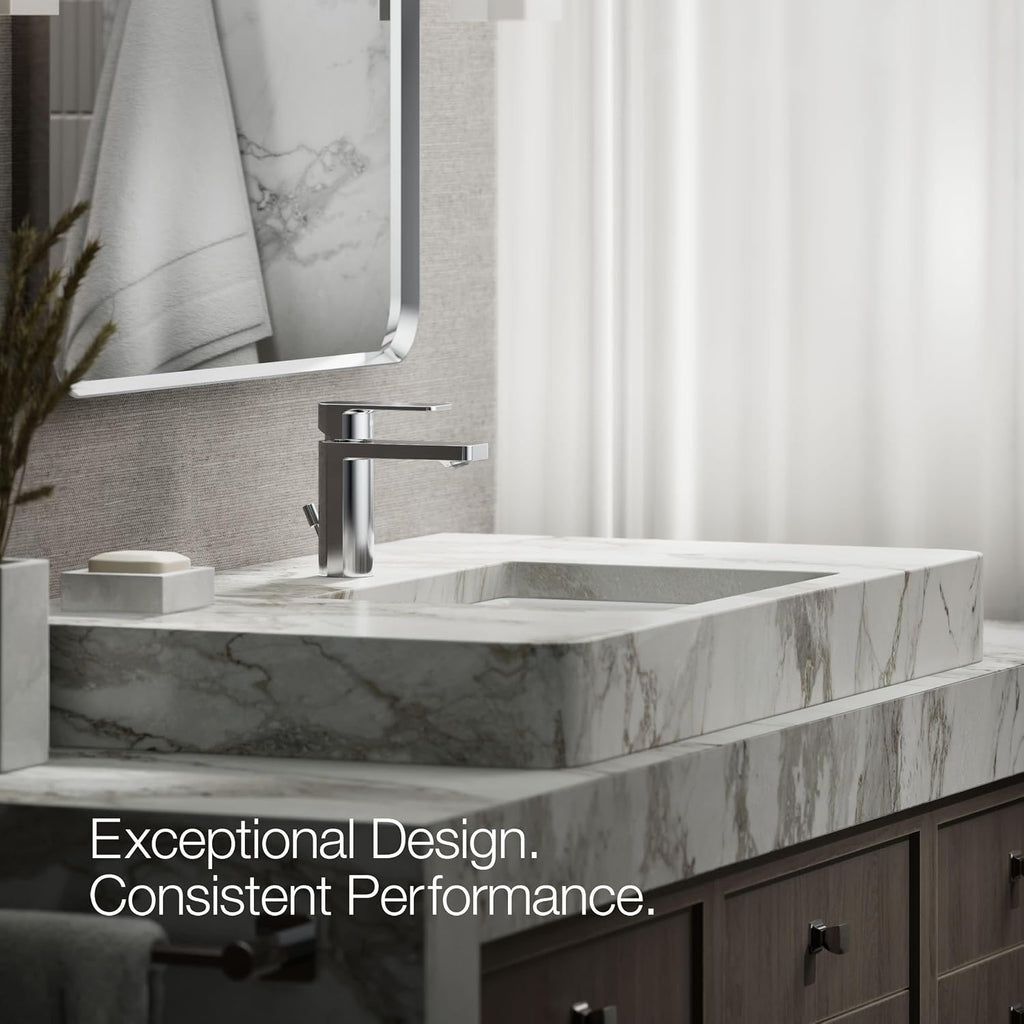 Kohler 23472-4K-CP Parallel Single-Handle 1.0 GPM Bathroom Sink Faucet, Polished Chrome
