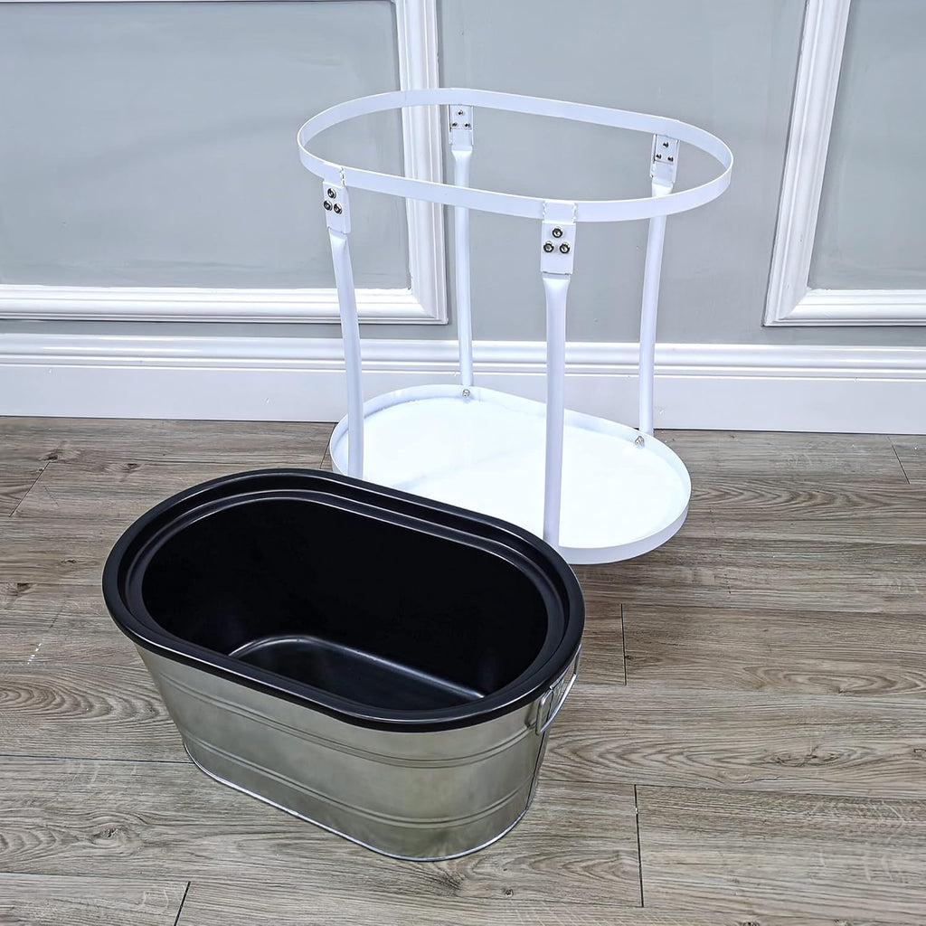 FixtureDisplays® Ice Tub Beverage Ice Bucket with Stand Party Mobile Drink Beverage Rack 12176+21844-NEW-NF