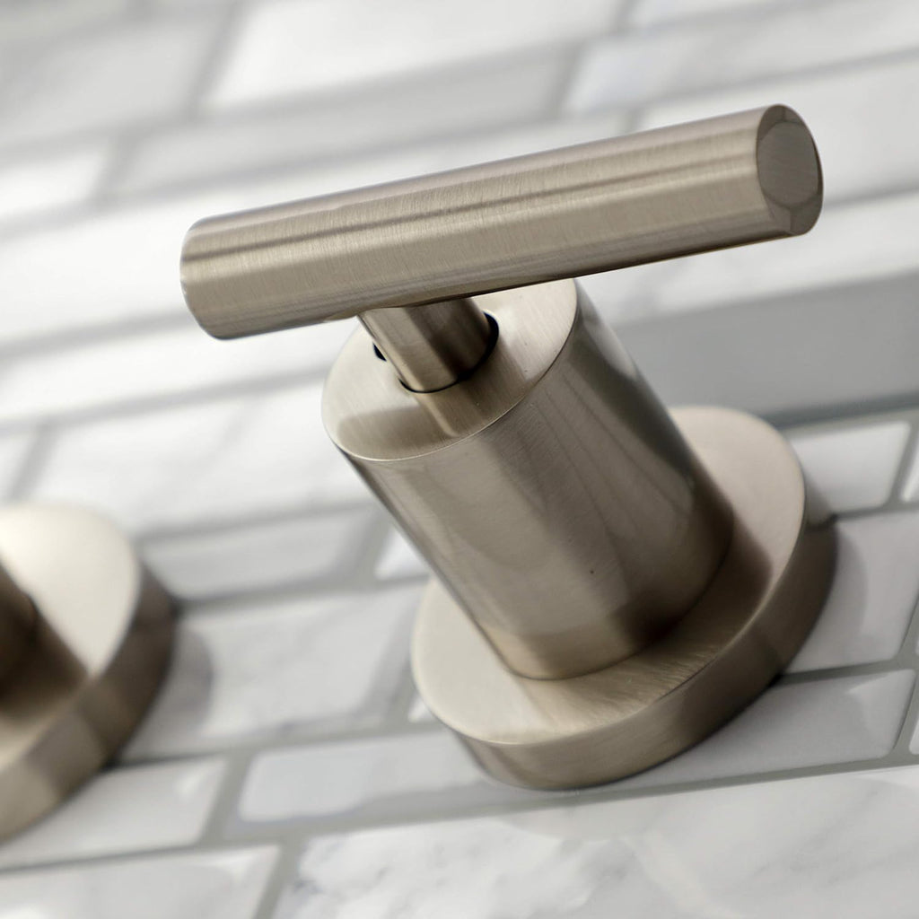Kingston Brass KS8128CML Manhattan 2-Handle 8 in. Wall Mount Bathroom Faucet, Brushed Nickel