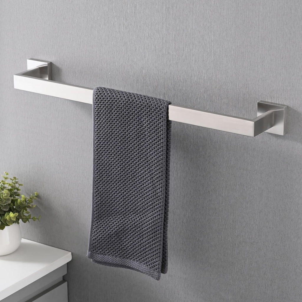 5-Piece Sus304 Bathroom Set: Towel + Ring + Hooks + Tp Holder, Brushed Nickel Stainless Steel Material & Lasting Durability Bathroom Modern