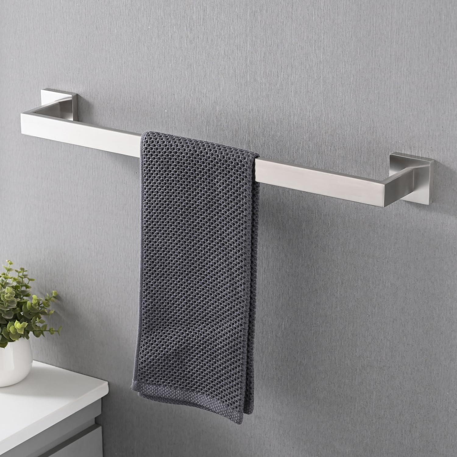 5-Piece Sus304 Bathroom Set: Towel + Ring + Hooks + Tp Holder, Brushed Nickel Stainless Steel Material & Lasting Durability Bathroom Modern