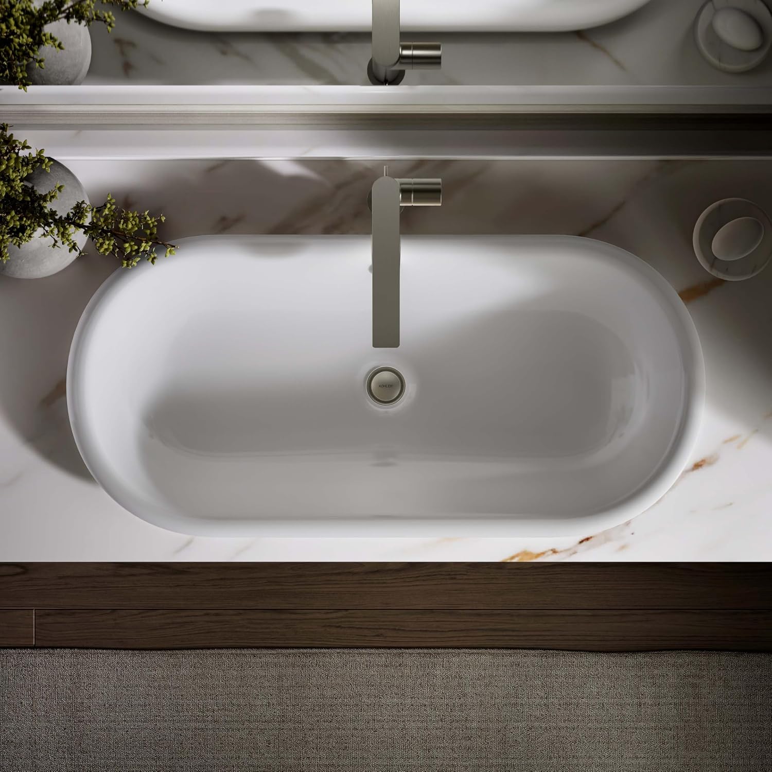 KOHLER K-20213-P5-0 Capsule Vessel/Drop-In/Under-Mount Bathroom Sink with Iron Gate painted Underside