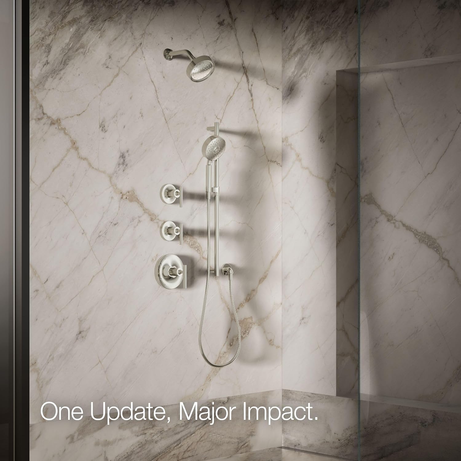 Kohler 965-AK-SN Purist® Single-function showerhead, 2.5 gpm, Vibrant Polished Nickel
