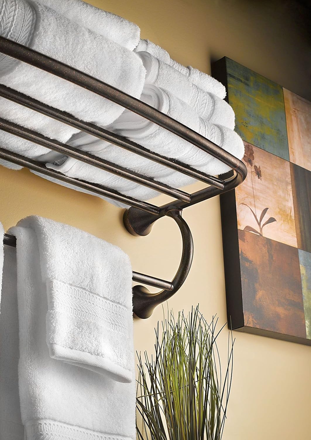 Moen YB2894ORB Eva Bathroom Hotel Towel Shelf, Oil-Rubbed Bronze