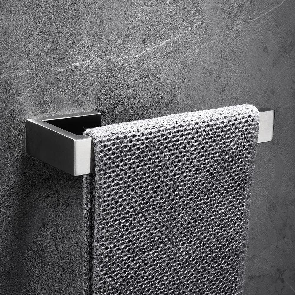 Brushed Nickel Bathroom Hardware Set Towel Bar Toilet Paper Holder Robe Hook Stainless Steel Wall Mounted