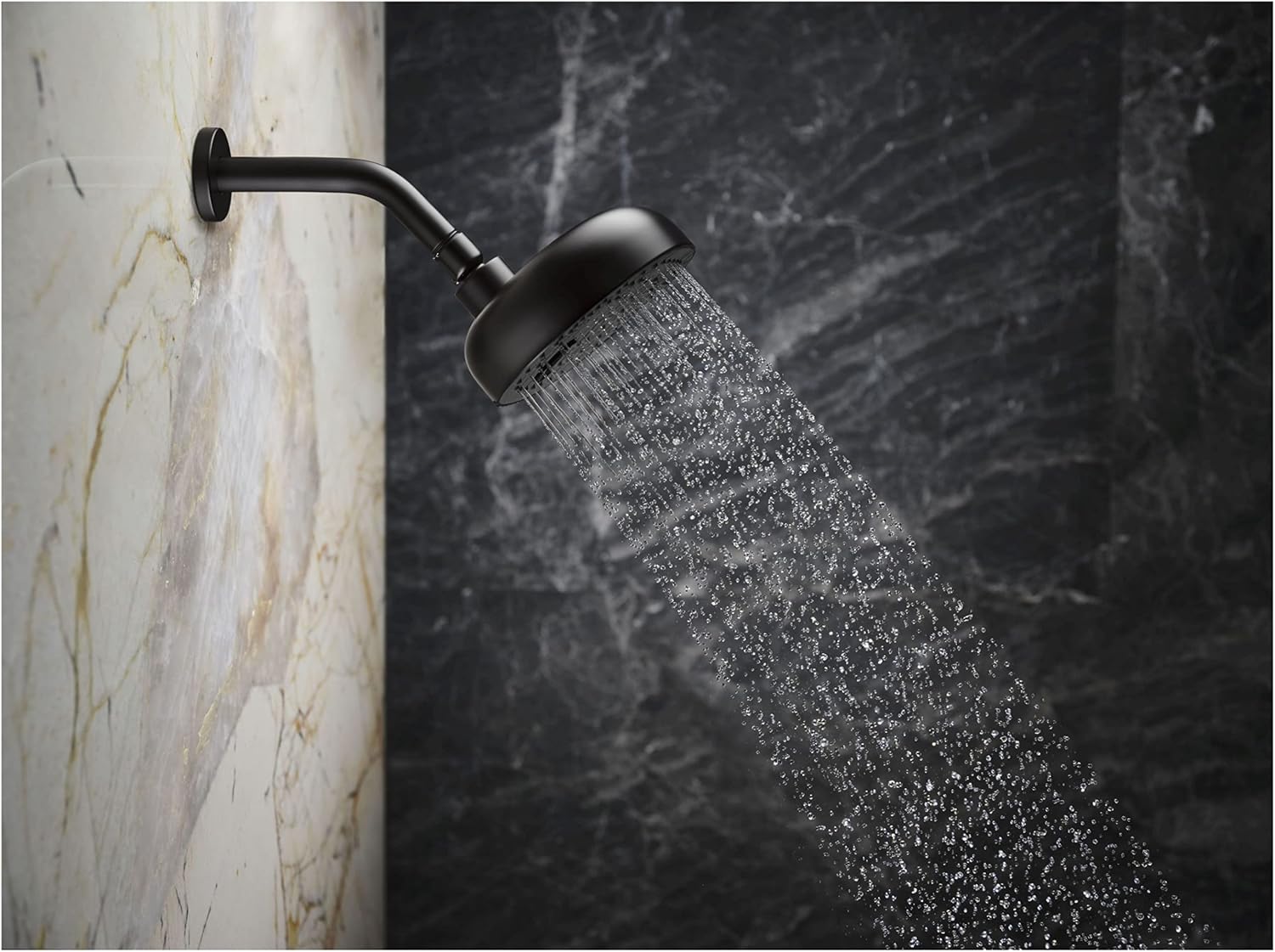 Kohler K-26318-AF Statement Shower Arm and Flange, Vibrant French Gold