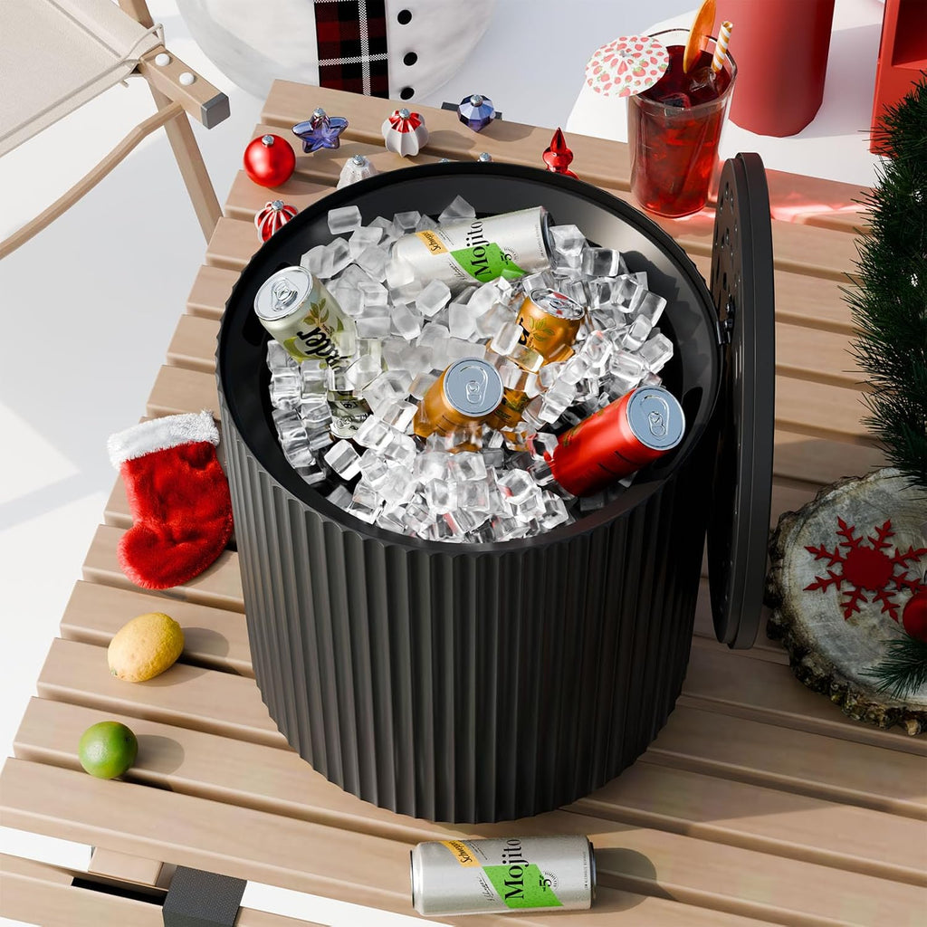 FONTOI Outdoor Cooler Side Table 2 Pack, 2 in 1 Ice Chest Side Table,as Cooler Side Table,Cooler Table for Patio, Parties Picnics, Beach