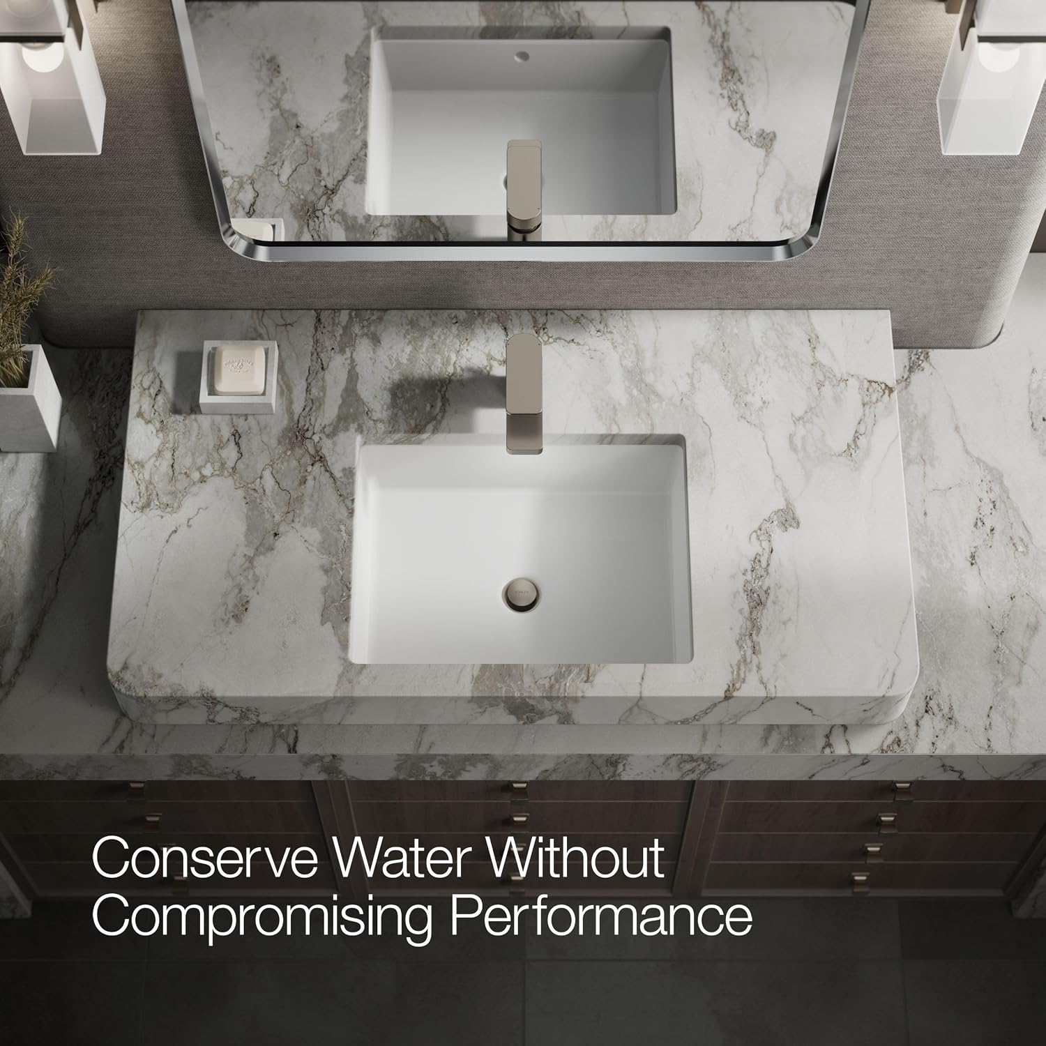 Kohler 24804-4-BN Parallel® Low Single-Handle Bathroom Sink Faucet, 1.2 gpm, Vibrant Brushed Nickel