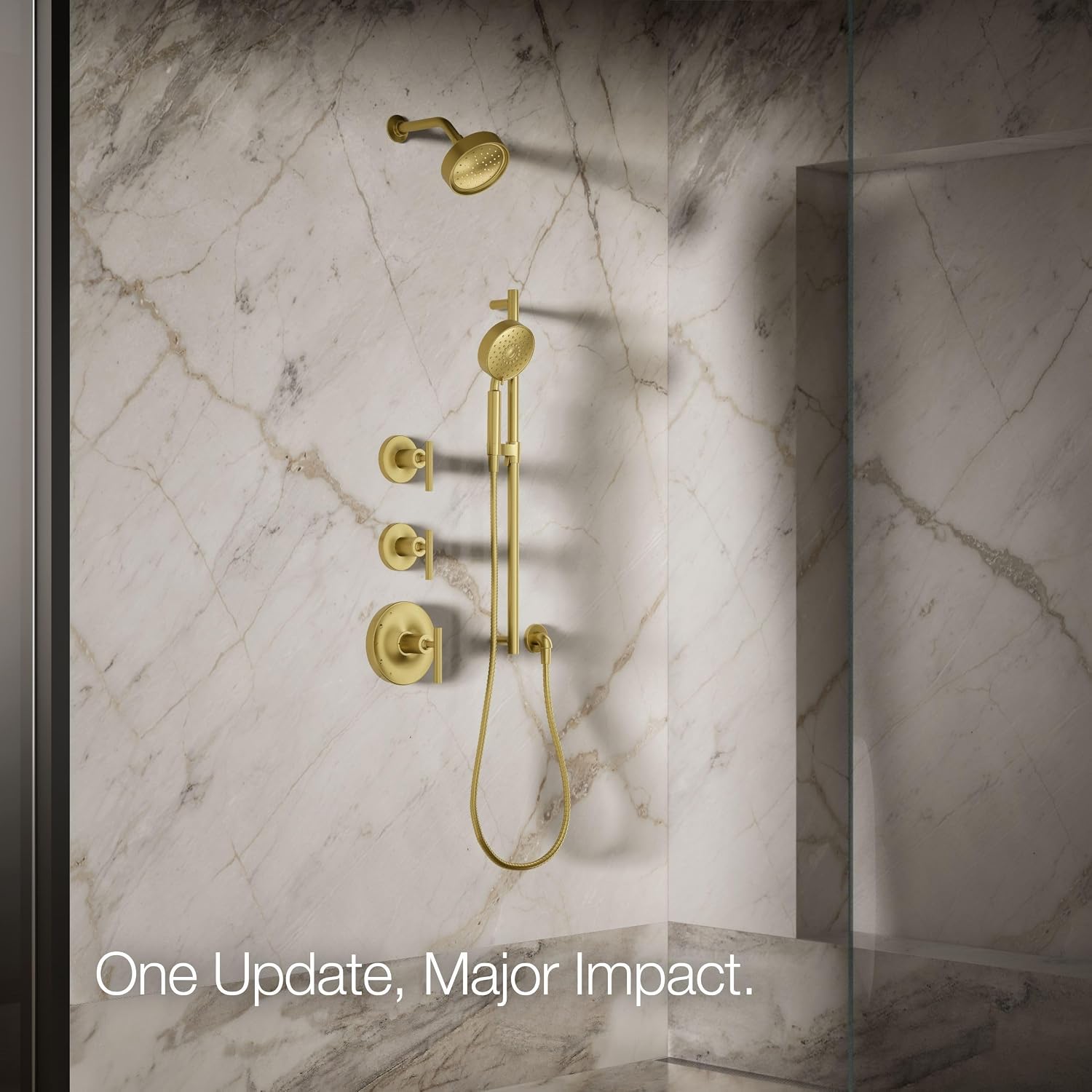 Kohler 965-AK-2MB Purist® Single-function showerhead, 2.5 gpm, Vibrant Brushed Moderne Brass
