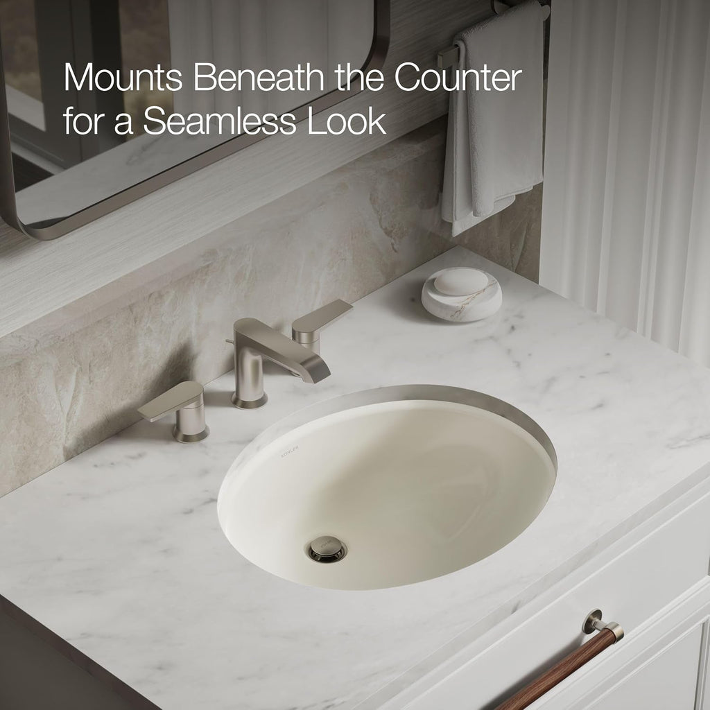 Kohler K-2210-N-96 1-Bowl Undermount Bath Sink w/Sealed Overflow Biscuit