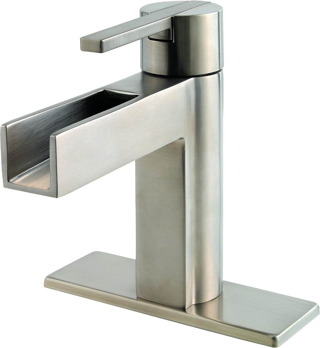Pfister LF042VGKK Vega Single Control 4 Inch Centerset Bathroom Faucet in Brushed Nickel, Water-Efficient Model