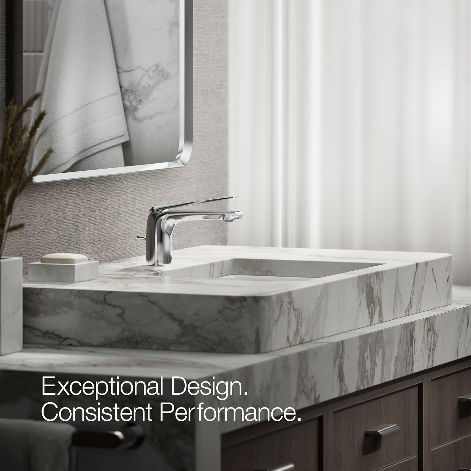 Kohler 97345-4-CP Avid® Single-Handle Bathroom Sink Faucet, 1.2 gpm, Polished Chrome