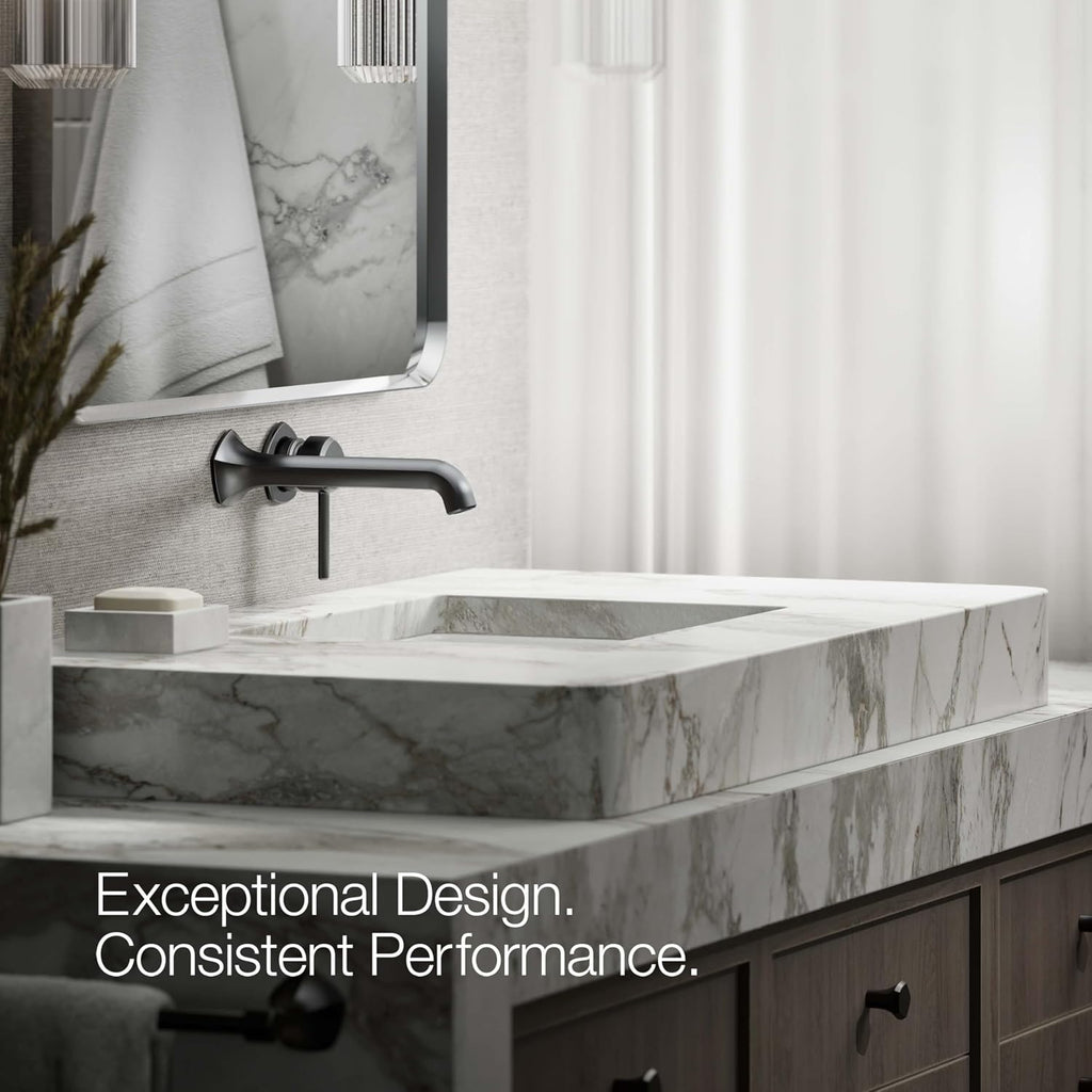 KOHLER K-27012-4-BL OCCASION™ Wall-Mount Bathroom Sink Faucet Handle, Premium Durable Metal, Corrosion Resistant, Matte Black