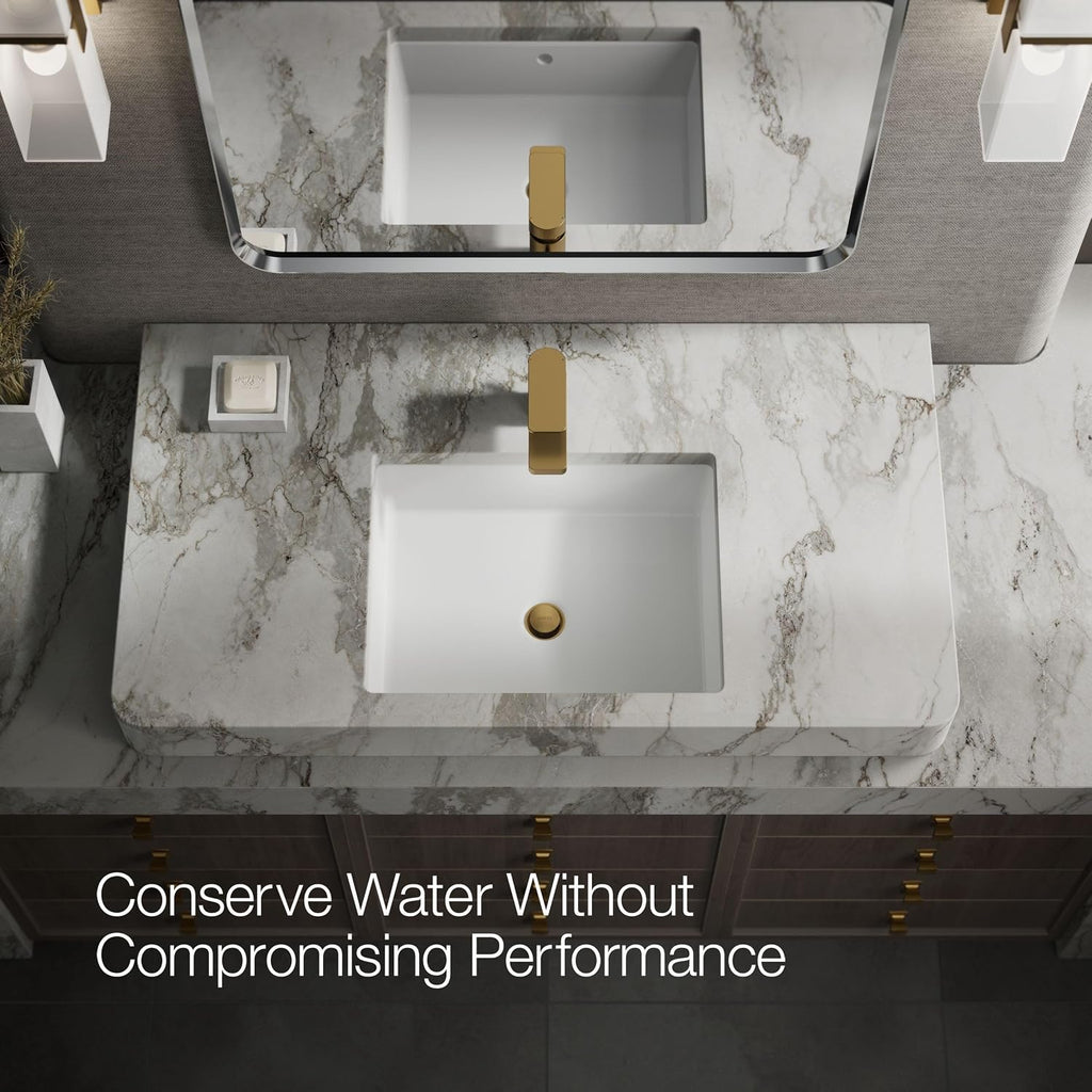 Kohler 24804-4-2MB Parallel® Low Single-Handle Bathroom Sink Faucet, 1.2 gpm, Vibrant Brushed Moderne Brass