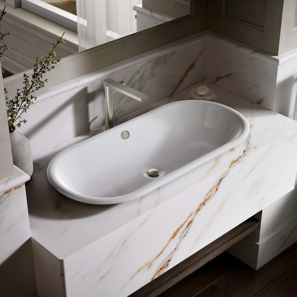 KOHLER K-20213-P5-0 Capsule Vessel/Drop-In/Under-Mount Bathroom Sink with Iron Gate painted Underside