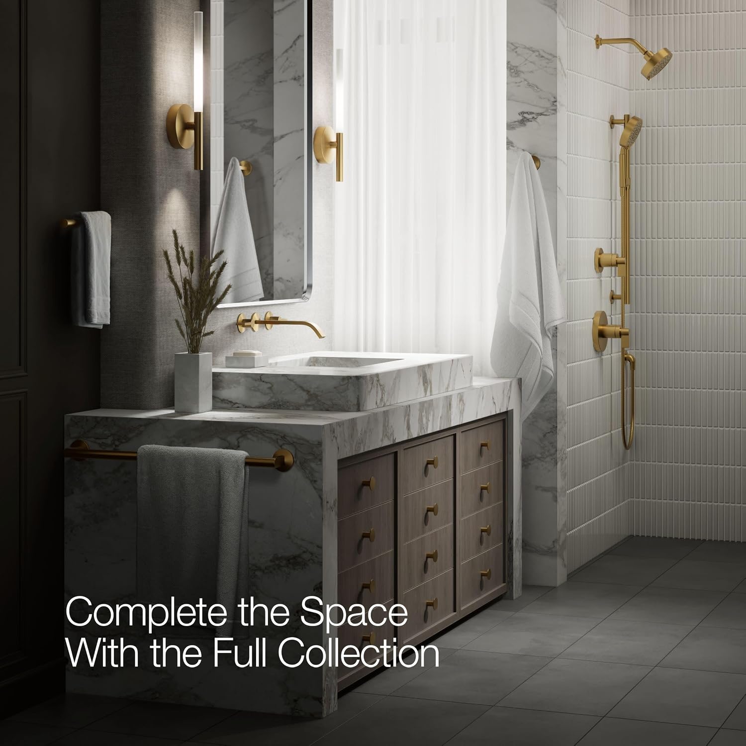 Kohler T23888-2MB Components Plumbing Fixtures, Vibrant Brushed Moderne Brass