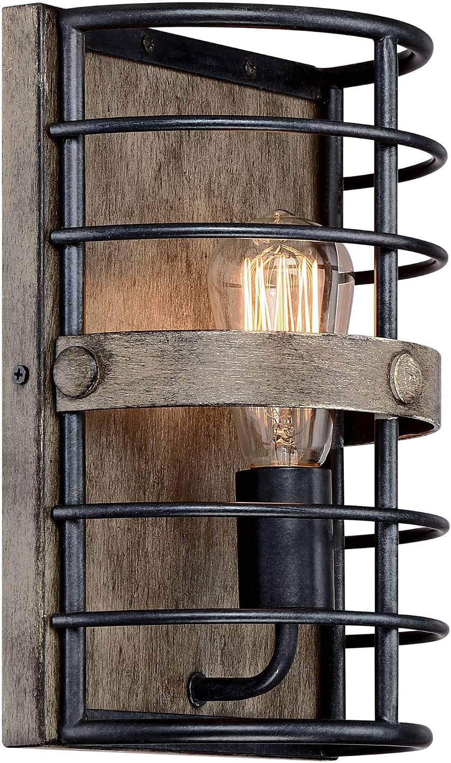 Franklin Iron Works Lexi Farmhouse Rustic Wall Light Sconces Set of 2 Oil Rubbed Bronze Brown Hardwired 8' Fixture Metal Cage for Bedroom Bathroom Vanity Living Room Hallway Dining Kitchen House