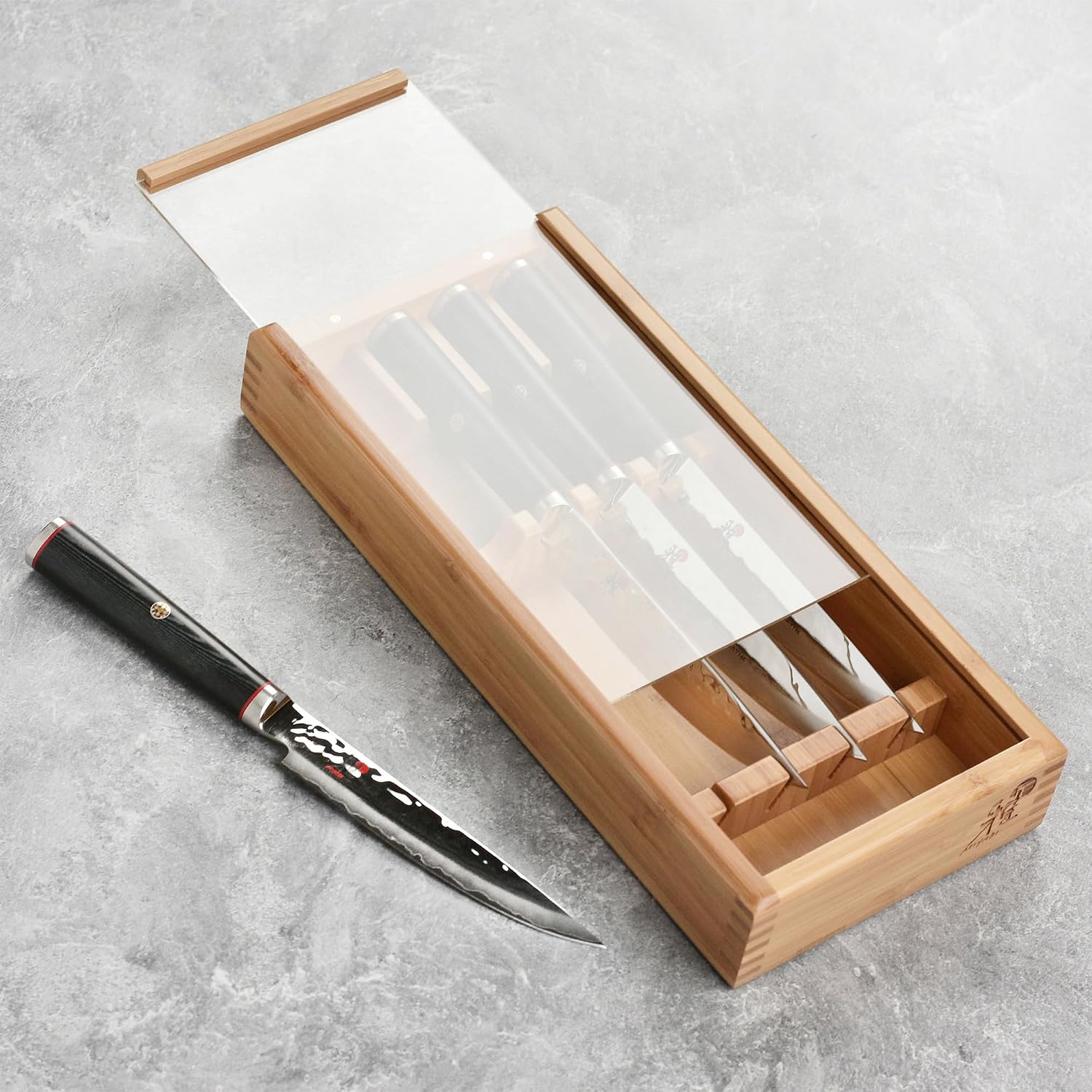 MIYABI Mizu SG2 Steak Knife Set, 4 Piece with Case