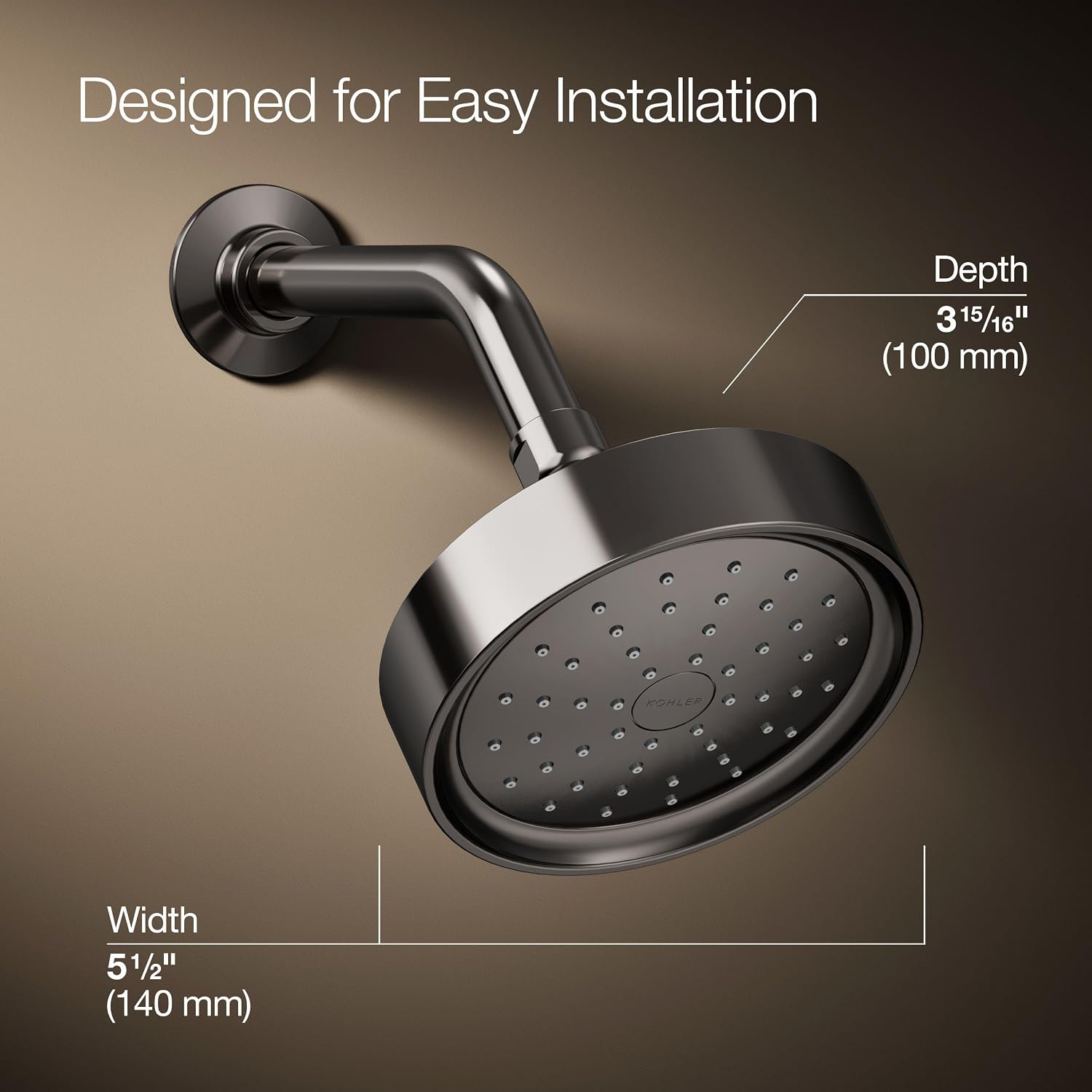 Kohler 965-AK-TT Purist® Single-function showerhead, 2.5 gpm, Vibrant Titanium