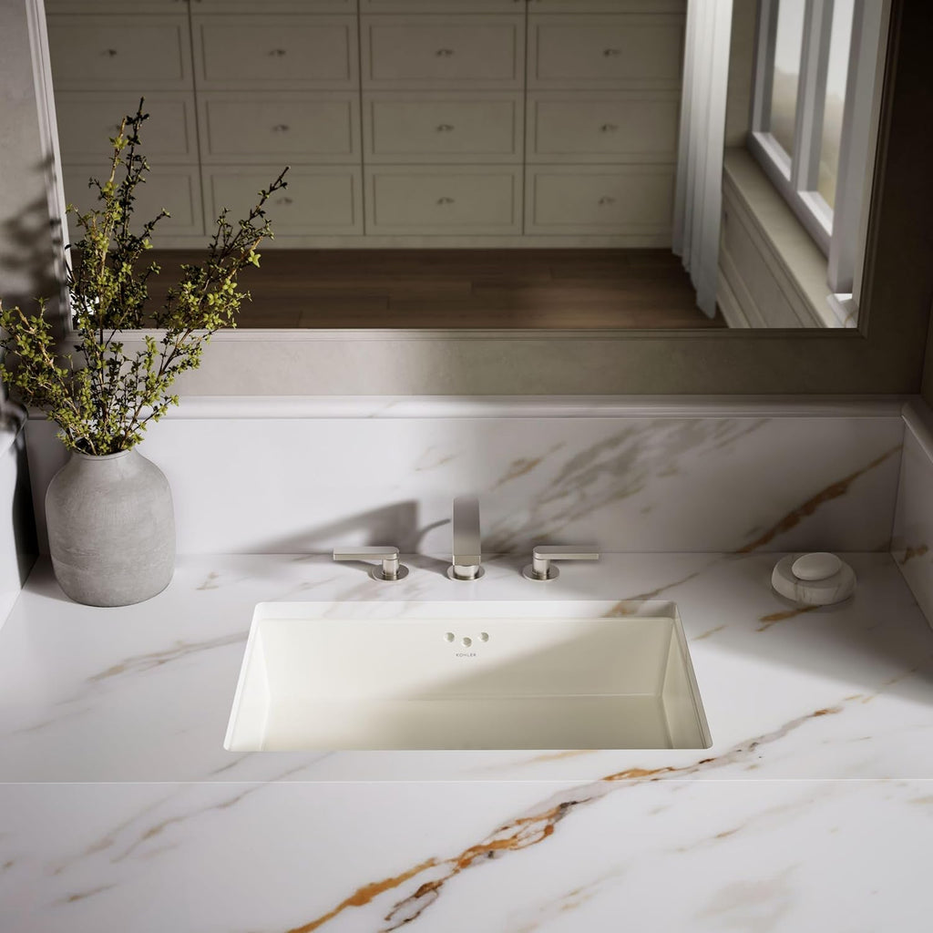 KOHLER K-2297-96 Kathryn Undercounter Bathroom Sink, Biscuit