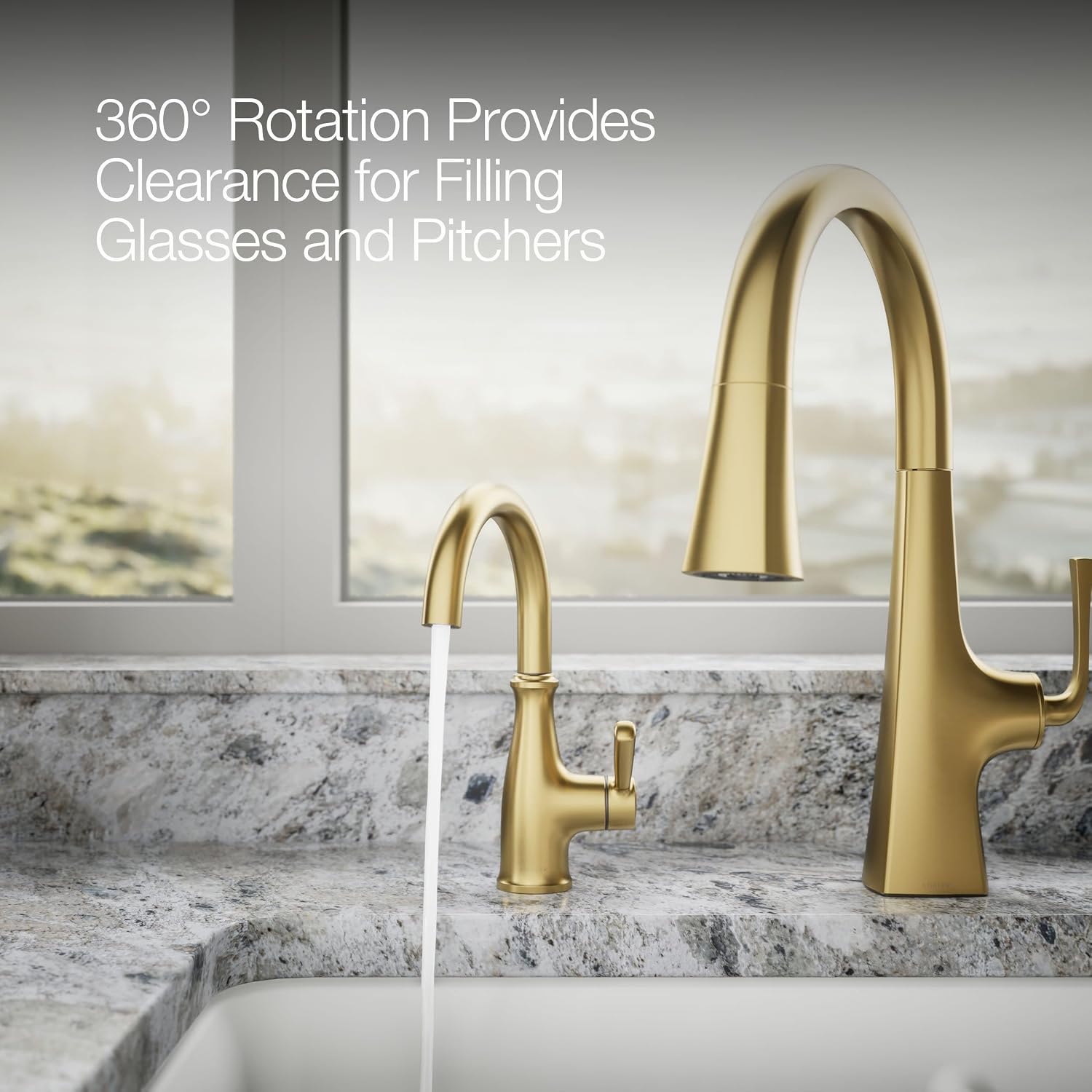 Kohler 26367-2MB Traditional Beverage Faucet, Vibrant Brushed Moderne Brass