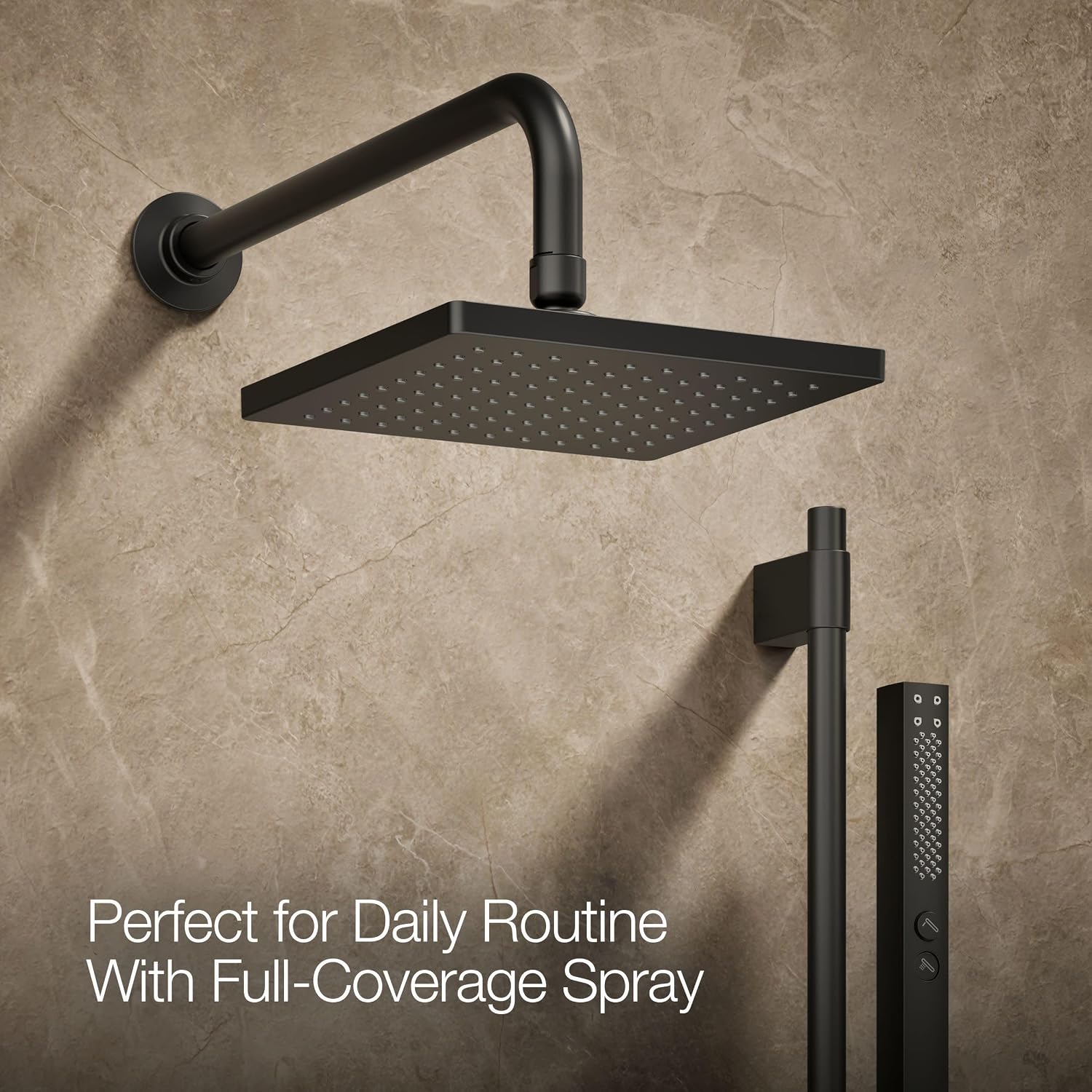 Kohler K-26273-G-BL Honesty Shower Kit with Showerhead, Handshower, and Trim, 1.75 gpm, Matte Black