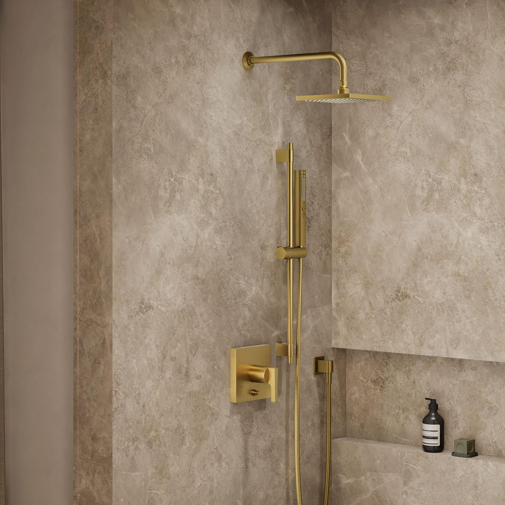 Kohler K-26273-G-2MB Honesty Shower Kit with Showerhead, Handshower, and Trim, 1.75 gpm, Vibrant Brushed Moderne Brass