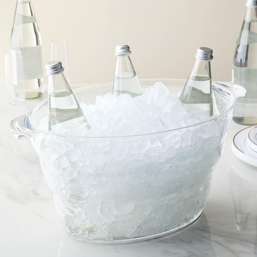 Celebrate It Clear Plastic Ice Pail – 3.17-Gallon (12L) Food-Safe Beverage Bucket for Parties, Events & Entertaining, 8 Pack