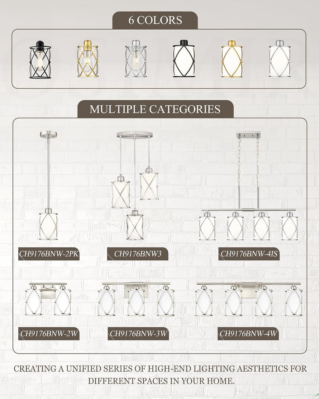 5-Light Brushed Gold Bathroom Light Fixtures Over Mirror, 42' UL-Listed Modern Wall Sconce Lights with Frosted Milk White Glass and Metal Cage for Bath, Hardwire E26, CH9176BNW-5W