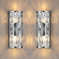 2 Light Modern Concise E12 Base Polyhedral Crystal Shade 2 Pack Wall Sconce Light Fixtures,Chrome Finish for Bathroom,Bedroom Living Room Bedside