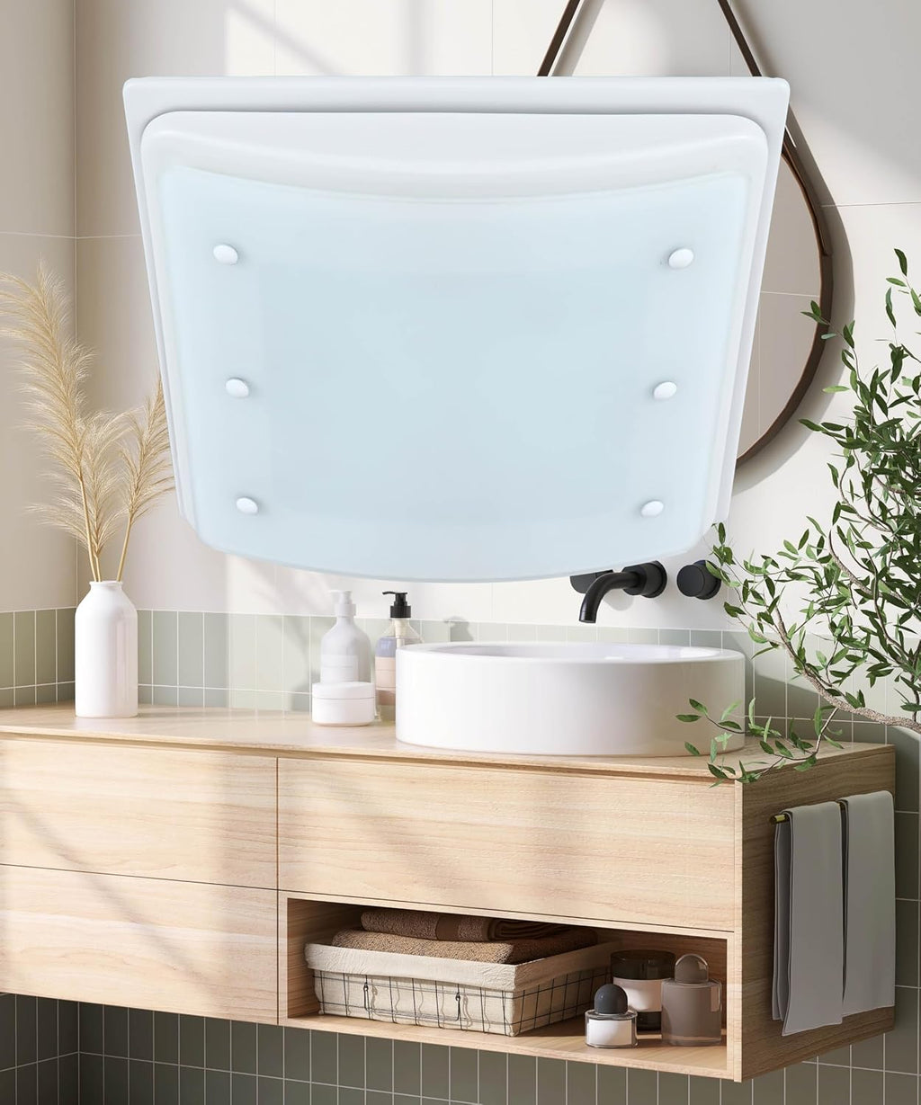 Good Housekeeping (90069) Buckingham 100 CFM 2.0 Sones Decorative Bathroom Ventilation Exhaust Fan with Light & Night-Light in Matte White