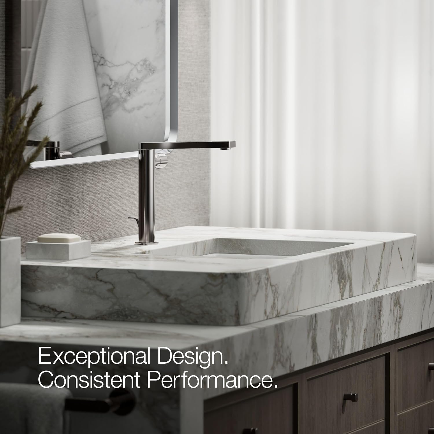 Kohler 73159-7-TT Composed® Tall Single-Handle Bathroom Sink Faucet with Cylindrical Handle, 1.2 gpm, Vibrant Titanium